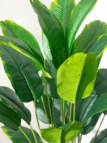 2pcs 81cm Large Artificial Green Plants, Banana Tree, Evergreen Leaves, Tropical Fake Palm Branches, Plastic Strelitzia Leaves, Monstera Leaves, Home Decor, Patio, Garden, Balcony, Wedding Decor, Garden Party, Office Decor, Indoor/Outdoor Use, Pot Not Included (Self-Assembly Required) - Multicolor - View 8