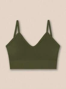 4 件套女士无缝条纹吊带背心文胸，性感舒适带衬垫内衣