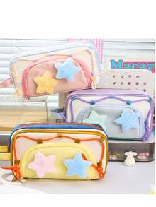 1pc Corduroy Pencil Case,Large Capacity Soft Zippered Pencil Pouch Makeup Bag, School Office Acsesories Desktop Stationery Storage Bag, School Supplies Pencil Case Creative Gift For Thanksgiving, Christmas, Birthday Halloween Decoration Back To School - Multicolor - View 6