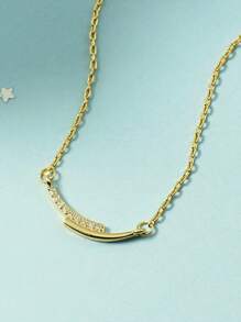 1pc Zirconia Sparkling Smile Necklace, Minimalist, Lightweight, Luxurious, Fashionable, Versatile Jewelry Suitable For Women's Gatherings, Parties, Dates, Festivals And Gifts