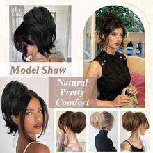 1PC Ponytail Extension Claw Clip Short Pony Tails Hair Extensions For Women Synthetic Wavy Hairpieces For Daily Use - Multicolor - View 11