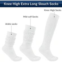 Witwot Slouch Socks Women Knit Knee High Boot Long Tube Scrunch Sock For Woman