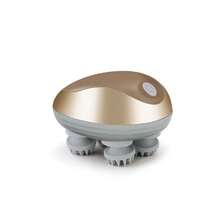 4-Head Silicone Scalp Massager, USB Rechargeable Handheld Multi-Function Head Kneading Massage Device