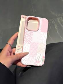 Floral Patchwork Mobile Phone Case, Designed With Delicate Flowers And Pastel Colors, Suitable For IPhone 16, 15, 14, 13, 12 And 11 Pro Models, Made Of TPU Material, And Provides Shockproof Protection. Perfect For Family, Friends, Children, Birthdays, Spring, Holidays, Boyfriends, Girlfriends, And Valentine's Day Gifts - Hồng 22 - Xem 2
