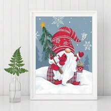 Digital Oil Painting Adult Christmas Theme, 2 Pieces DIY Hand-Painted Oil Painting Set, Suitable For Beginners And Children, Includes Brushes And Acrylic Paints, Gift For Home Decor (Santa Claus, 40 X 50 Cm, Frameless)