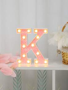 1 件 16 厘米/21 厘米 LED 字母灯，粉色闪烁字母灯，电池供电，房间装饰夜灯，桌面中心装饰，用于卧室、家庭、生日派对装饰、夜间婚礼、生日、圣诞灯、女孩礼物、儿童房装饰、婴儿房装饰、迎婴派对、情人节装饰 - 暖白光 - 查看 18