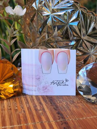 100 Cartões 4,5x5cm para adesivos e jóias de unha