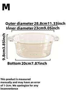 1pc加厚塑料盆家用洗菜盆学生宿舍洗脸盆洗衣盆塑料碗耐用厨房洗菜盆透明盆透明洗脸盆透明洗菜盆碗