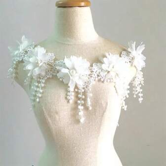 1 יארד רב צבעוני גדיל שיפון חרוזים פרחוניים גימור אביזר תפירה