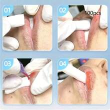 200 buc tatuaj buze bandaj stick tatuaj bumbac bețișor machiaj permanent auxiliar culoare tatuaj buze consumabile de unică folosință instrumente, instrumente de aplicare machiaj, accesorii de recuperare blush