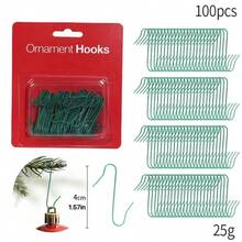 100 Pack Decorative Hooks Christmas Tree Decorative Hooks - Metal Wire Decorative Hooks For Hanging Christmas Tree Decorations, Christmas Hooks For Christmas Decoration Party Balls Home Decor Christmas Decorations Room Decor Winter