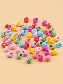 60pcs Hair Braids Beads Headwear Cute Candy Colors Plastic Hairpins Summer Hair Claw Clips For Girls Hair Accessories Loc Hair Jewelry For Braids For Girls