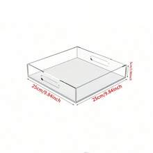 Large Acrylic Tray With Handle, Transparent Acrylic Tray For Holding Food, Drinks, Snacks And Appetizers, Rectangular Tray, Coffee Table Tray, Acrylic Makeup Storage Box