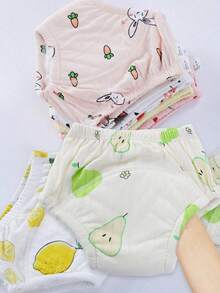 5pcs/Set Newborn Training Pants, Assorted Floral Patterns, Washable Lightweight Summer Potty Training Underwear, Reusable Cloth Diapers, Soft & Breathable, Suitable For Baby Boys And Girls, Essential Baby Item