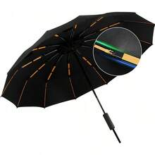 Sombrilla Automática para Sol y Lluvia UPF50+, Paraguas Reforzado Hombres y Mujeres, Superficie Extragrande de 120cm, Apertura/Cierre con un Botón, Adecuada para 2-3 Personas - Negro/Beige/Rojo/Azul - Negro - Ver 3