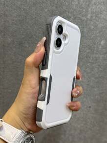 豪华装甲双层保护手机壳适用于 16 11 12 13 14 15 Pro Max Plus 16E 盒子硬塑料防震保险杠后盖防水防摔防刮 - 白色 - 查看 2