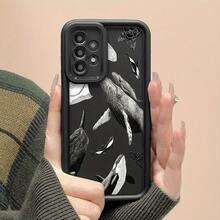 Funda de Teléfono con Patrón de Ballena Oceánica de Moda, Protección Completa del Cuerpo, Cubierta de TPU Antigolpes, Color: Negro, Compatible con Apple Series 16/15/14/13/12/XS/X//8/Plus/Pro/y  A05/A15/A25/A35/A53/A54/A55/S23/S24/S25, Unisex - Colores mixtos - Ver 8