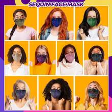 Bling Face Mask, Fashion Washable Sparkly Sequin Face Mask, Cotton Face Mask