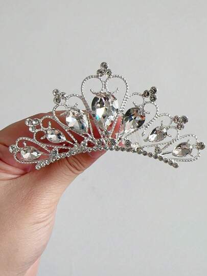 1 pieza Peine con corona para niños, diadema de corona de princesa, pasador de pelo para niña, accesorios de cabello para cumpleaños y actuaciones