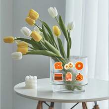 50pcs Orange Ins Style Minimalist Cartoon Cute Decorative Stickers For Tissue Box, Desktop Mirror, DIY - Multicolor - View 9