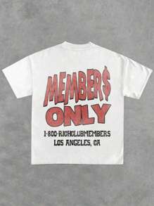 Stylish And Elite - Vibe Members - Only T - Shirt 220g Heavyweight 100% Cotton - 白色 - 查看 3