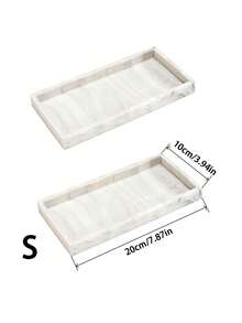 硅胶台面和梳妆台托盘 - 防碎硅胶厨房和浴室托盘、水槽皂液器托盘、香水和钥匙托盘、浴室梳妆台托盘 - 黑與白 - 查看 14