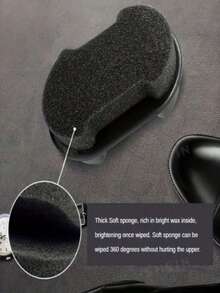 一体式鞋油海绵鞋擦，用于皮鞋和包包的去污、保养和清洁，鞋蜡刷 - 黑色 - 查看 2