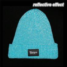 TOHUIYAN Magical Reflective Knitted Hats High Visibility Winter Warm Fleece Ski Caps Women Men Skullies Beanie Hat For Night Running Walking Cycling - A - View 9
