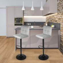 Juego de 2 taburetes de bar para comedor, bar en casa, isla de cocina, silla de bar regulable en altura, capacidad de carga 120 kg