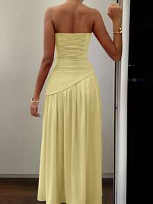 Color Block Ribbon Cocktail Dress, Minimalist & Stylish, Suitable For Summer