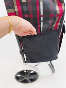 带隔热口袋的购物手推车，方便爬楼梯，防水，耐磨，高品质，带软轮，采用优质牛津布制成，有多种颜色可供选择，99 X 24 X 32厘米，高度99厘米，最大承重50公斤 - 紅色格子HK - 查看 7