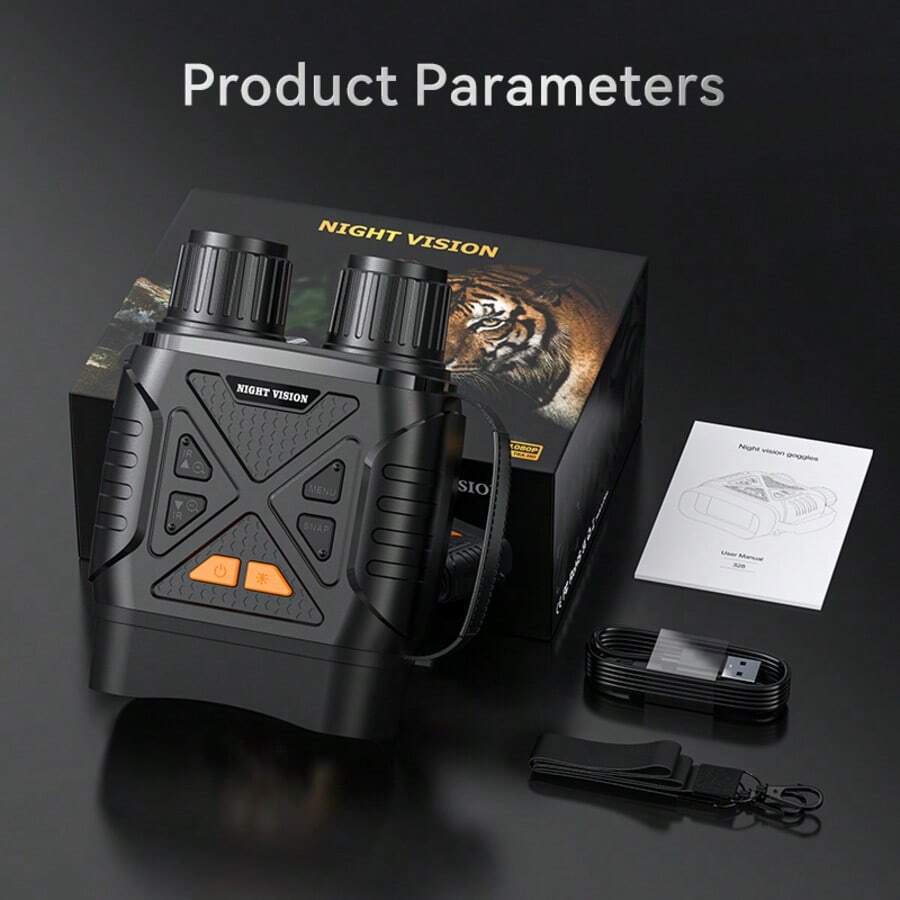 HD Infrared Night Vision Binoculars For Adults - 10X Zoom, 2.8K Video, 128GB Card Support, USB Charging, Type-C Fast Charging, Ideal For Camping, Hunting & Security, Black - màu đen - Xem 1