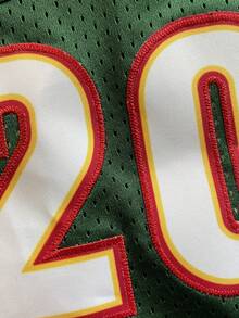 Men's Basketball Shorts 40 Green Embroidered Training Sports Shorts Casual Zipper-Pocket Pants - màu xanh lá - Xem 4