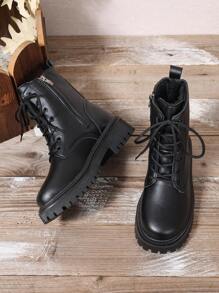 2025秋冬新款女士短靴 侧拉链靴 平底休闲女鞋 大学生女短靴 短靴 白色女短靴 时尚女短靴 系带女鞋 女士踝靴短靴 女士时尚靴子 防滑女短靴 保暖女靴 - 黑色 - 查看 7