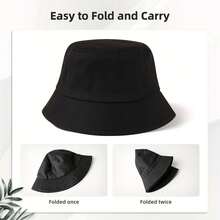 1 件女士黑色嘻哈渔夫帽，Y2K 无檐休闲帽，适合日常使用冬季服装秋季