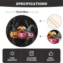 4 Stücke/6 Stücke/8 Stücke Halloween Schwarze Runde Tischsets, 38 cm Spinnennetz Muster Küchen- und Esszimmer Tischsets, geeignet für Feierlichkeiten