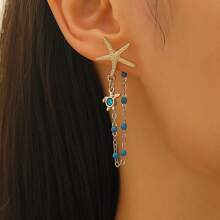 Summer Starfish & Sea Turtle Earrings, Beach Style Earrings, Bohemian Jewelry Earrings For Women