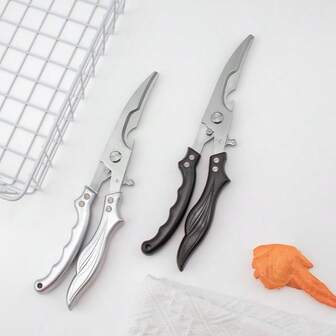 1 st hushållskökssax för kycklingben, ny mönster silverfärgad rostfri stålsax kraftig, multifunktionell kycklingben- och köttskärsax