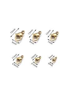 20/50 Peças Fecho Tipo Lagosta de Aço Inoxidável de 6-10mm, Diversos Tamanhos para Fabricação de Joias DIY, Adequado para Colares, Pulseiras, Tornozeleiras, Chaves, Revestido em Cor Dourada e Prateada