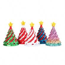 1pc 2025 New 3D Printed Spinning Christmas Tree Fidget Toy, Colorful Christmas Tree Shaped , Home Decor, Stress Relief Toy, Creative Craft, Perfect Gift For Birthday, Christmas, Halloween - Multicolor - View 5