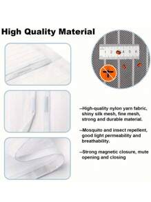 DeTODO Mosquitero Magnético, Cortina de Puerta anti-Mosquitos Con Malla Super Fina Para Dejar Pasar el Aire Fresco, Cierra Automáticamente, Facil de Instalar - Gris Claro - Ver 6