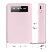 Bộ sạc điện thoại mini di động 10000mAh 5 màu tùy chọn, Đầu ra 4 USB, Tích hợp Type-C, Micro, Dùng để sạc cáp cho iPhone, Bộ pin USB-A mỏng và nhẹ, Sạc điện thoại ngoài, Thích hợp cho iPhone 6 7 8 X XR 11 12 13 14 15 16 Pro Max Series Sạc siêu nhanh, Màn hình hiển thị nguồn LED, Thiết bị sạc di động có cổng USB và Type-C, Pin lithium polymer an toàn và ổn định Thích hợp cho các hoạt động vui chơi ngoài trời, Mua sắm, Du lịch, Nguồn điện di động cho Apple iPhone, iPad, Điện thoại Android, Quà tặng cho gia đình, bạn bè, Sinh nhật, Giáng sinh, Mùa đông, Năm mới - Hồng - Xem 3