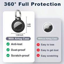2 Vỏ bảo vệ AirTag - Vỏ bảo vệ AirTag có móc khóa, Vỏ bảo vệ AirTag chống trầy xước móc khóa, Phụ kiện cho thiết bị theo dõi tìm kiếm vật dụng GPS AirTag - Nhiều màu - Xem 3