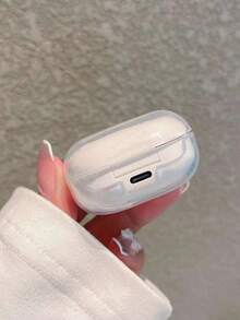 1pc Transparent Earphone Case With Silver Hook, Fits Various Brands - White - View 2