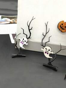 2pcs/Set Women's Elf Funny Hair Clips, Halloween Devil Party Costume Accessories - Black - View 4