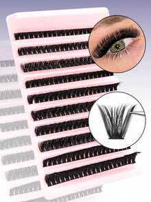 200PCS DIY Eyelash Extensions, D Curl Clusters Lashes,6-15mm Wispy Individual Eyelashes Extensions ,Natural Length,Wispy Thick Cluster Lashe,Thick And Voluminous,Segmented Eyelash ,DIY At Home - D - 查看 6