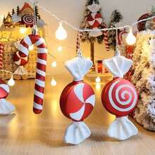18Pcs Christmas Candy Cane Lollipop Ornaments For Christmas Tree Outdoor Christmas Decorations,Red And White 4.5Inch Assorted Shapes Hanging Ornament With Ribbon For Xmas New Year Holiday Festival Home Party Decor(The Multiple Ones Are Packed In Small Sizes)