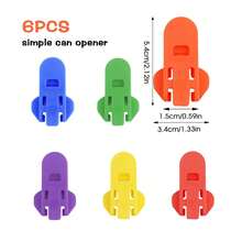 12pcs Manual Easy Can Opener, Soda Beer Can Top Ring Opener Tool, Leak-Proof Beverage Can Lid Opener, For Soda, Cola, Beer, Sparkling Water, Aluminum Cans - Multicolor - View 6