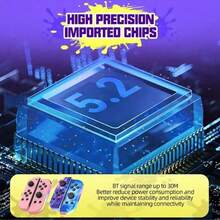 全新 JY02 星空色迷你手柄，NS 粉色控制器支持 Switch/NS 控制台，带 RGB 照明，JY 迷你手柄带振动马达，BT 5.2 Joy 控制器 RGB LED 开关 L/R 游戏手柄兼容 Switch/Lite/Oled JoyCon 游戏手柄操纵杆带双振动 - 藍色 - 查看 9