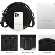 Circle Ita Bag Round Crossbody Bag Ita Purse Pin Display Bag With Insert - Black - View 6